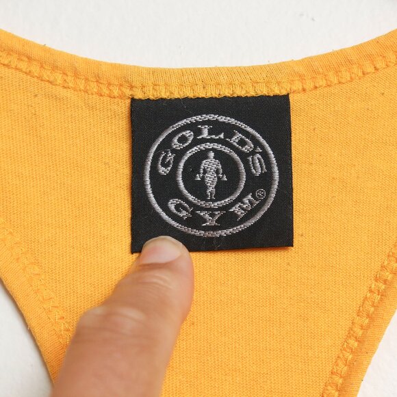Golds Gym Tank Top Mens Large Yellow - Picture 2 of 5